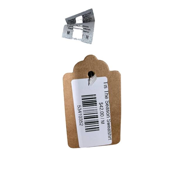 NEW! Tis The Season Bleach Dye Christmas Sweatshirt Sweater - M - Picture 3 of 4